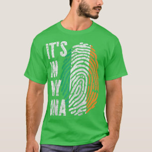 Camiseta ITS NA MINHA DNA Irlanda Flag Raglan Baseball na I
