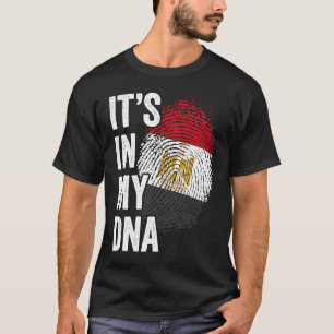Camiseta ITS NO MEU DNA Egito Bandeira Gene de Orgulho das 
