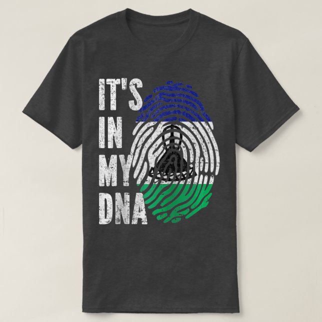 Camiseta ITS NO MEU DNA Lesoto Flag Basotho Raglan Baseball (Frente do Design)