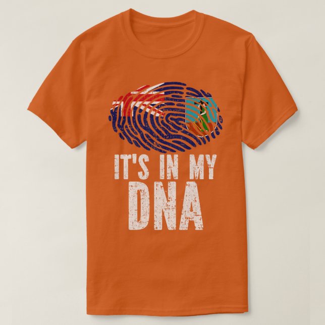 Camiseta ITS NO MEU DNA Montserrat Flag (Frente do Design)