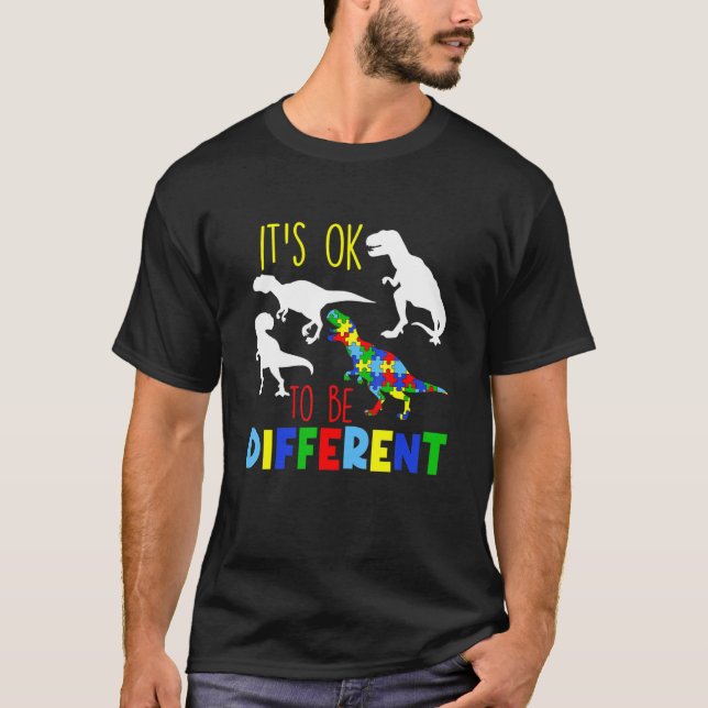 Camiseta it's ok to be different Autism awareness family ma (Frente)