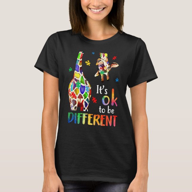 Camiseta Its Ok To Be Different Autism Awareness Puzzle Pie (Frente)