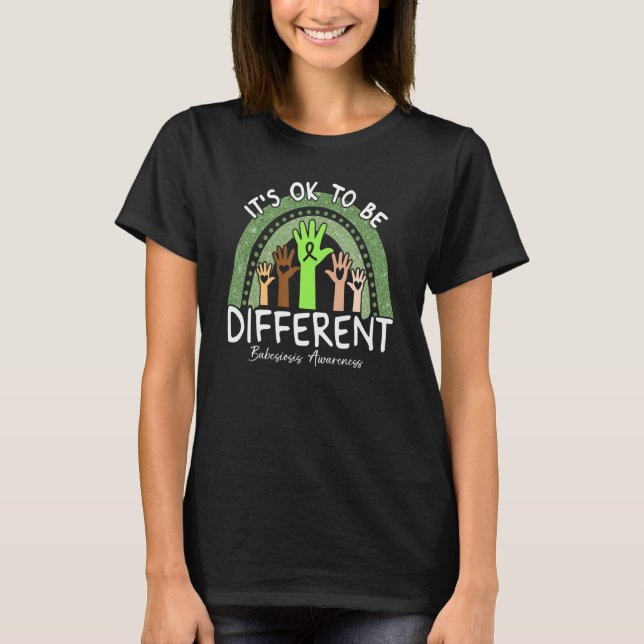 Camiseta It's Ok To Be Different Babesiosis Awareness Lime  (Frente)