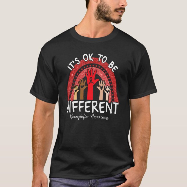 Camiseta It's Ok To Be Different Hemophilia Awareness Red R (Frente)