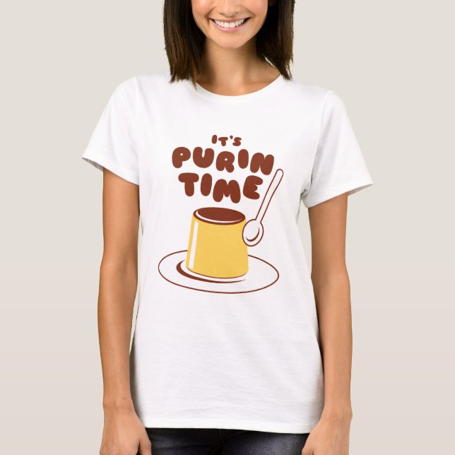 Camiseta It's Purin Time (Marrom) (Frente)