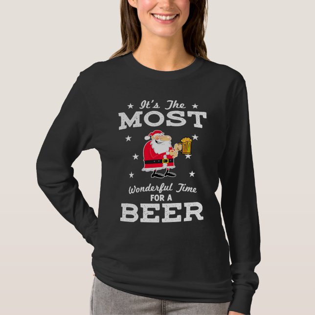 Camiseta Its The Most Time For A Beer Halloween Christmas F (Frente)