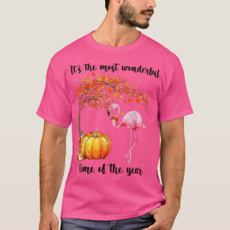 Camiseta It's The Most Wonderful Autumn Time Flamingo Scarf