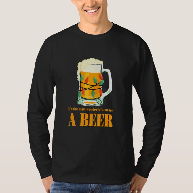 Camiseta It's The Most Wonderful Time For A Beer Christmas  (Frente)
