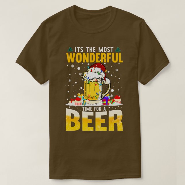 Camiseta Its The Most Wonderful Time For A Beer Christmas S (Frente do Design)