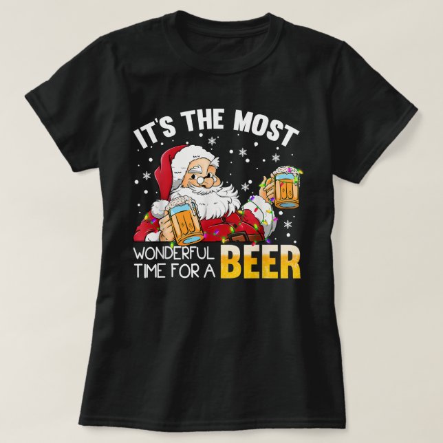 Camiseta Its The Most Wonderful Time For A Beer Christmas S (Frente do Design)