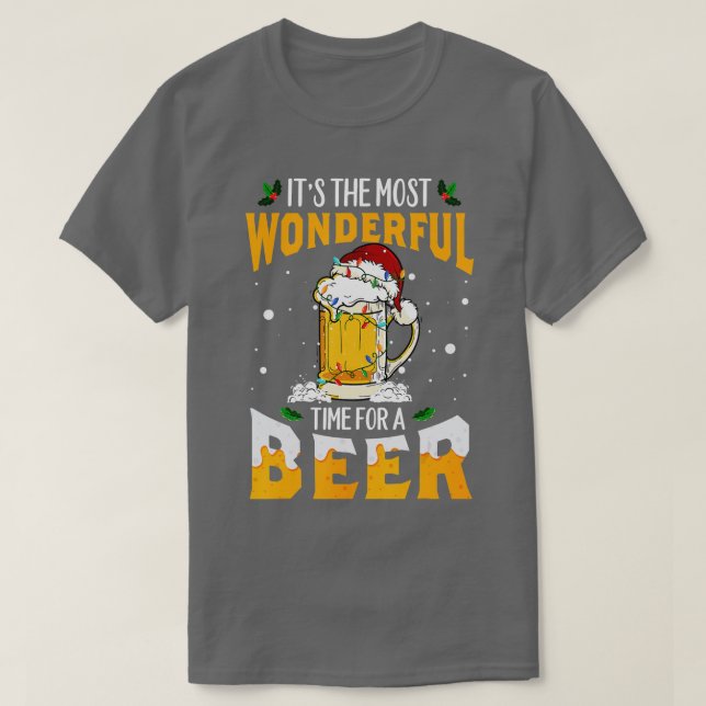 Camiseta Its The Most Wonderful Time For A Beer Christmas S (Frente do Design)