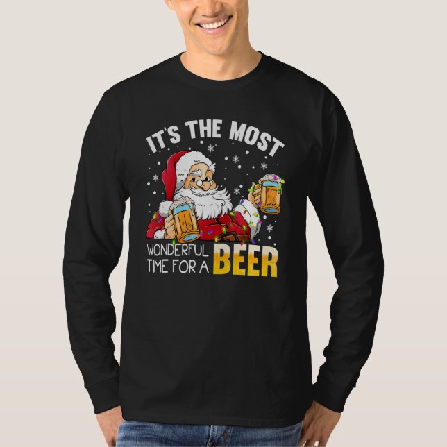 Camiseta Its The Most Wonderful Time For A Beer Christmas S (Frente)