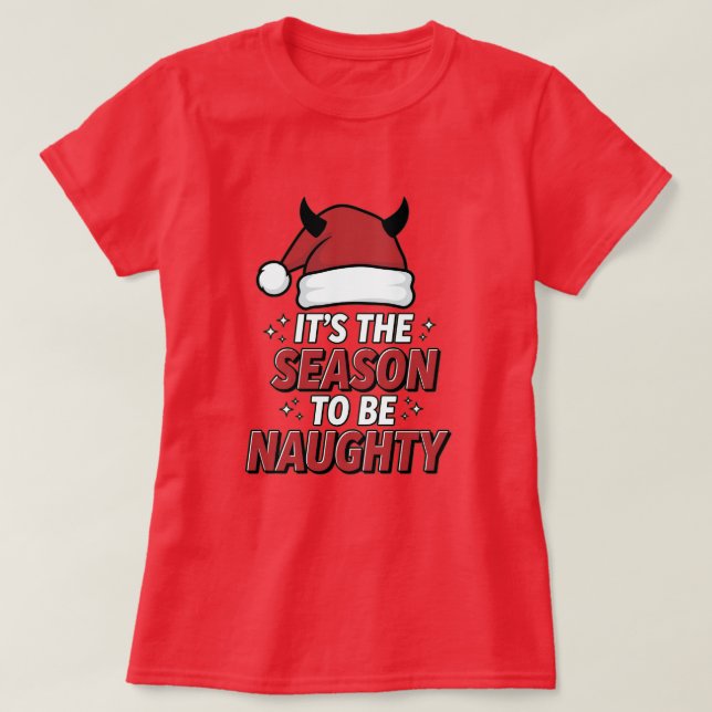 Camiseta It's the season to be naughty (Frente do Design)