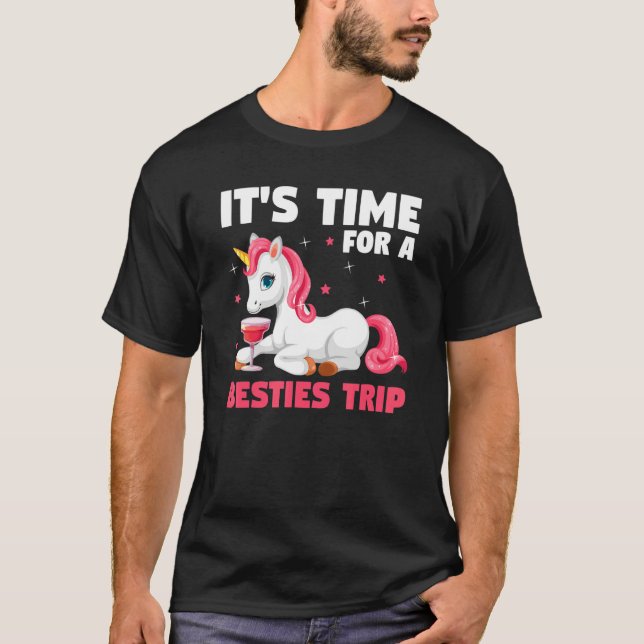 Camiseta it's time for a besties trip traveling (Frente)
