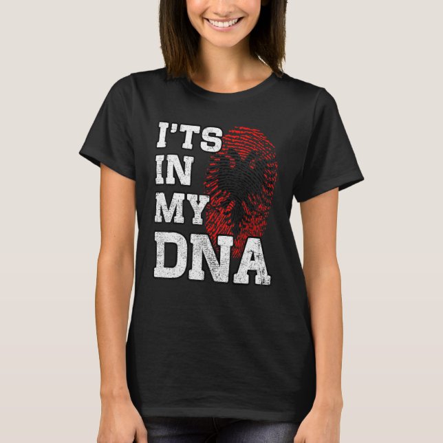 Camiseta Itu2019s In My DNA Albanian Fingerprint Proud Alba (Frente)