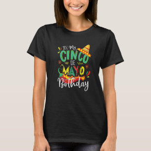 Camiseta Itu2019s Meu Cinco de Mayo Aniversário Garoto Mexi