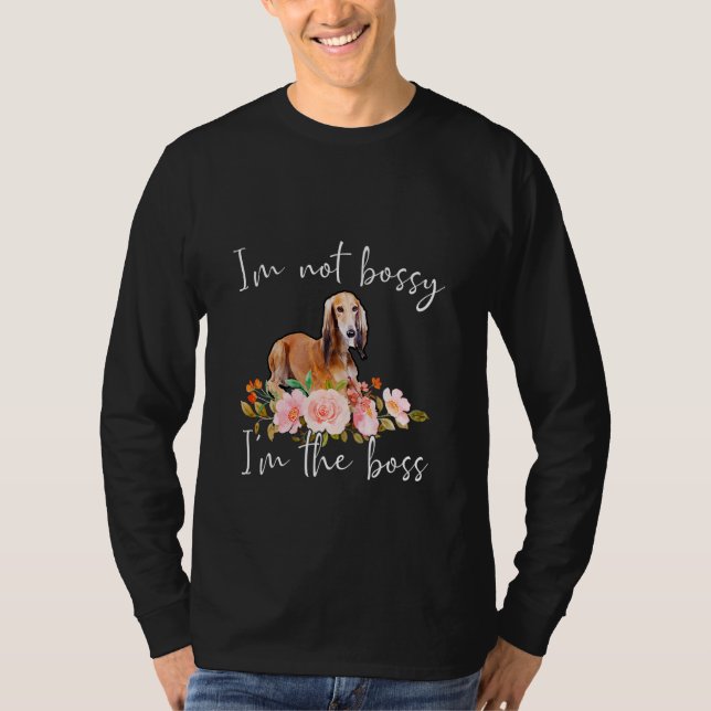 Camiseta Iu2019m Não Bossy Iu2019m The Boss Saluki (Frente)