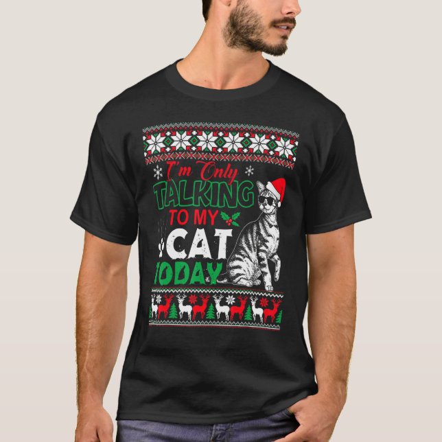 Camiseta Iu2019m Só Falando Com Meu Gato Hoje, Festa Feia (Frente)