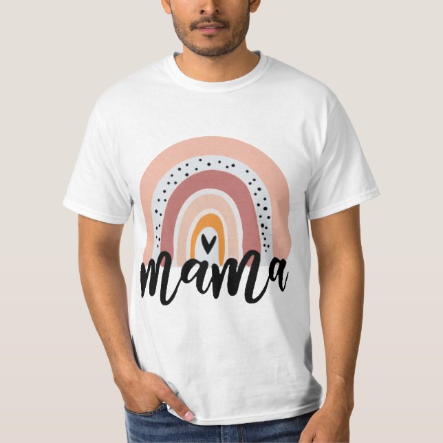Camiseta IVF Twins Mama Boho Rainbow Cute Pregnancy Twins  (Frente)