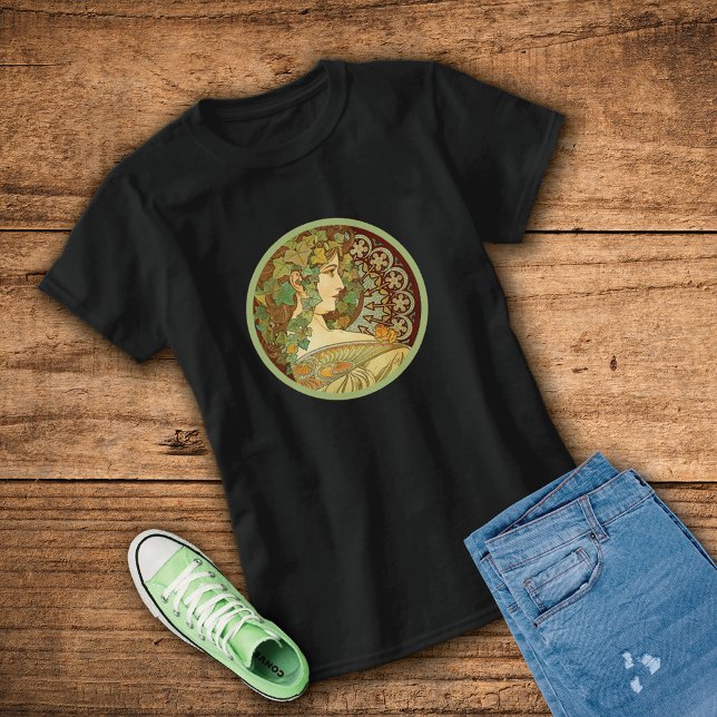 Camiseta Ivy Lithógrafo Alphonse Mucha (Criador carregado)