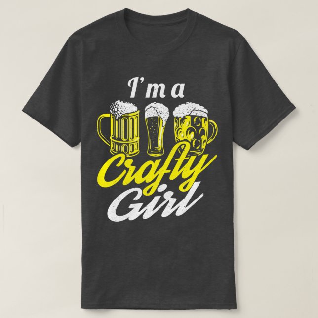 Camiseta Ix27m A Crafty Girl Beer Home Brewing T (Frente do Design)