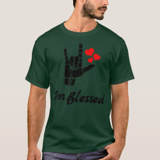 Camiseta Ix27M BLESSED ASL Sign Language Design 1