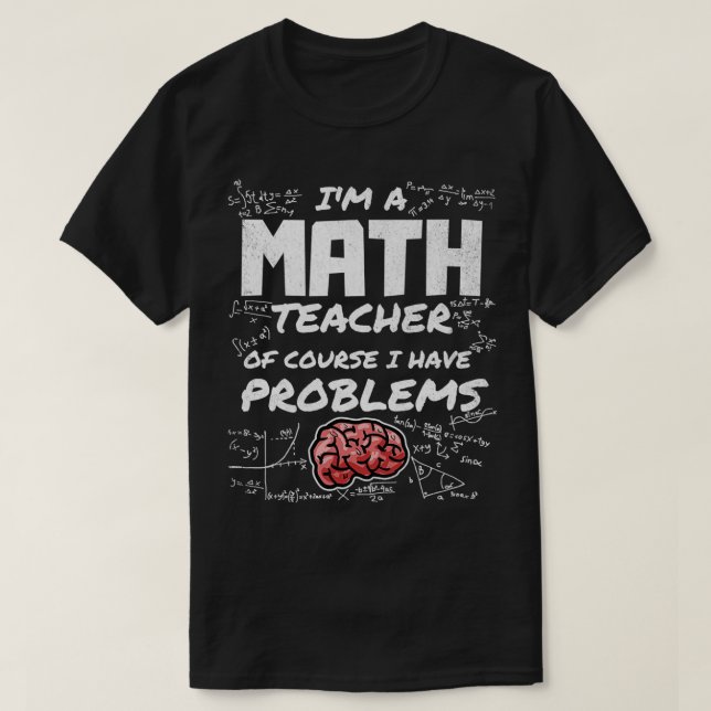 Camiseta Ix27m, professor de matemática, claro que tenho ta (Frente do Design)