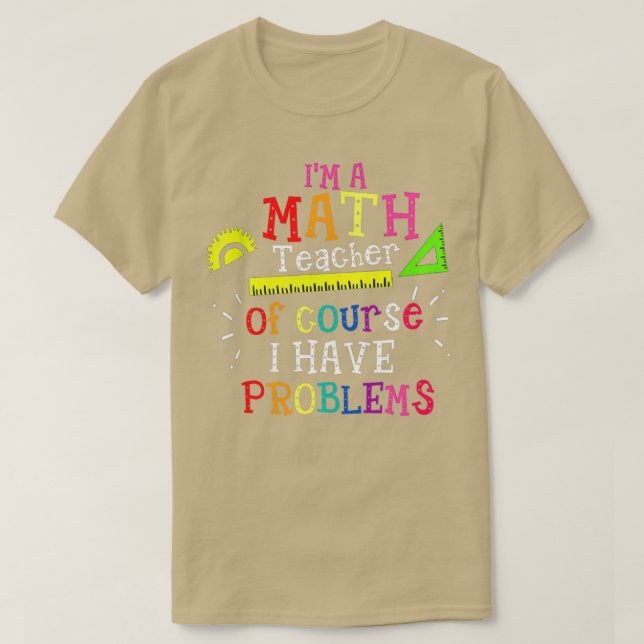 Camiseta Ix27m, professor de matemática, é claro que tenho  (Frente do Design)