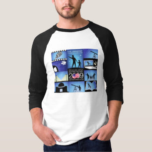 Camiseta IYA2009 - Nó dos E.U.: 3/4 de Raglan básico da