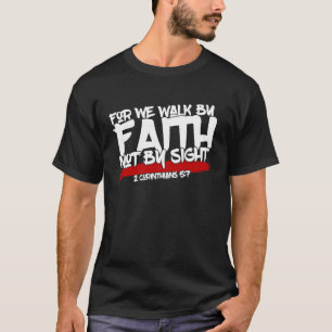 Camiseta J4L Homem de Pequena Folga Caminhamos por Fé Não p