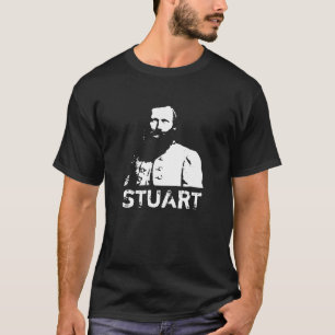 Camiseta J.E.B. geral Stuart -- Preto e branco