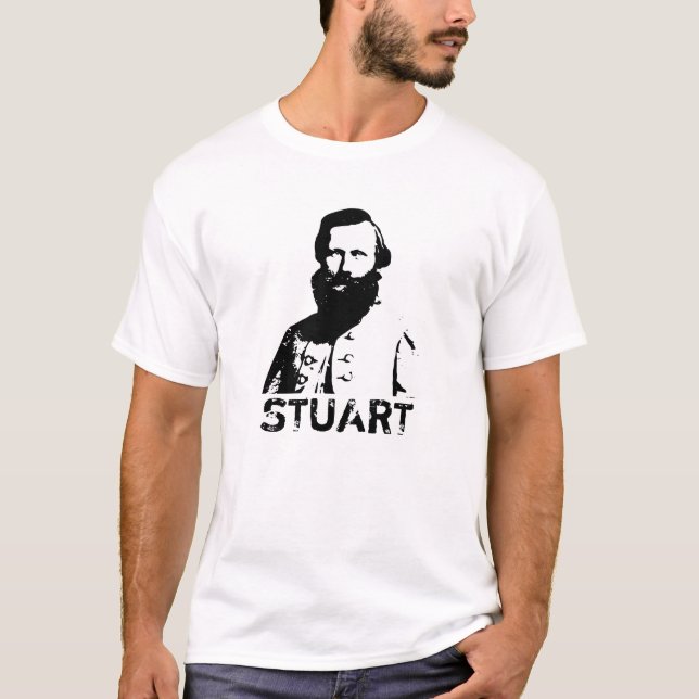Camiseta J.E.B. Stuart -- Preto e branco (Frente)