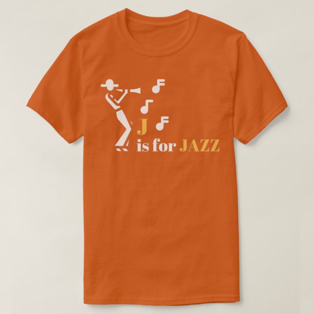 Camiseta J é para Jazz White (Frente do Design)