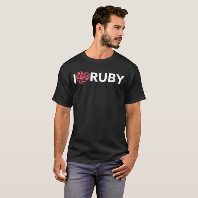 Camiseta J Geek love programador Nerd Ruby on Rails ruby (Frente Completa)