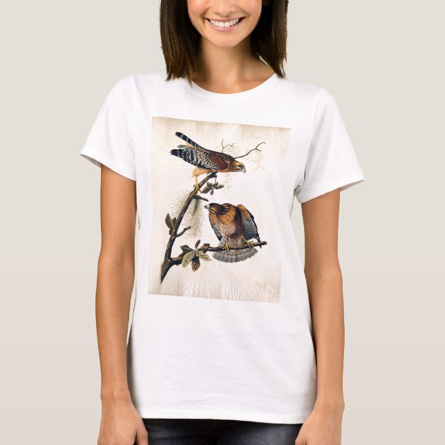 Camiseta J.J. Audubon (falcão empurrado vermelho) (1829) (Frente)