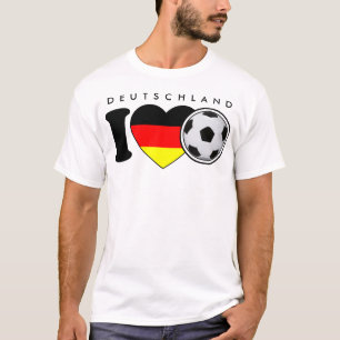 Camiseta “j Love futebol” Com coração popular de alemanha -