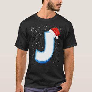 Camiseta J Snowy Capital Christmas Monograma - Letra alfabé