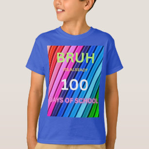 Camiseta Já 100 dias de escola, cara