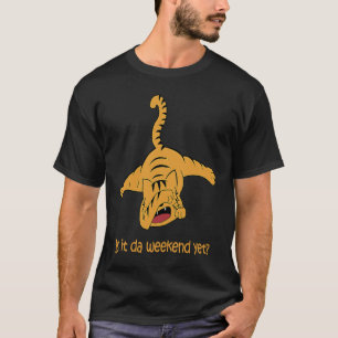 Camiseta Já é fim de semana Gato Malhado com atitude