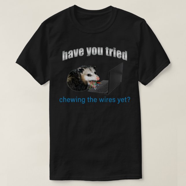 Camiseta Já Tentou Mastigar Os Fios? (Frente do Design)