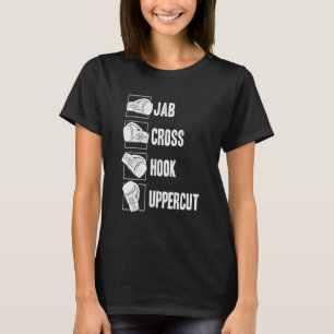 Camiseta Jab Cross Hook Uppercut Kickboxing Treinador de Bo