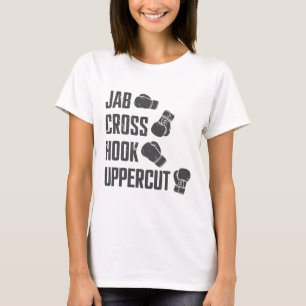 Camiseta Jab Cross Hook Uppercut Treinamento de Boxe Engraç