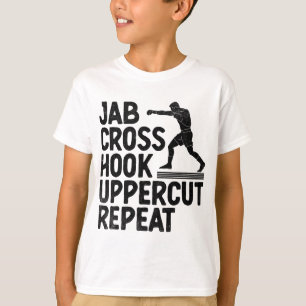 Camiseta Jab Cruz Gancho Uppercut Repetir Boxeador Esportes