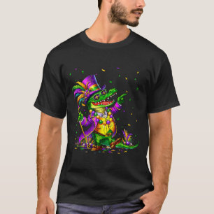 Camiseta Jacaré de Mardi Gras para crianças meninos homens