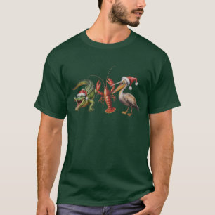 Camiseta Jacaré de Natal Pelicano Lagostim Ganso Animal