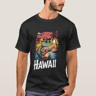 Camiseta Jacaré do Havaí com Óculos de Sol Férias de Verão