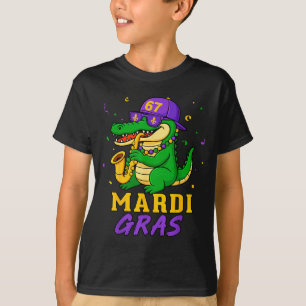 Camiseta Jacaré do Mardi Gras para Crianças Meninos Homens