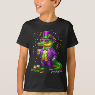 Camiseta Jacaré engraçado do Mardi Gras engraçado
