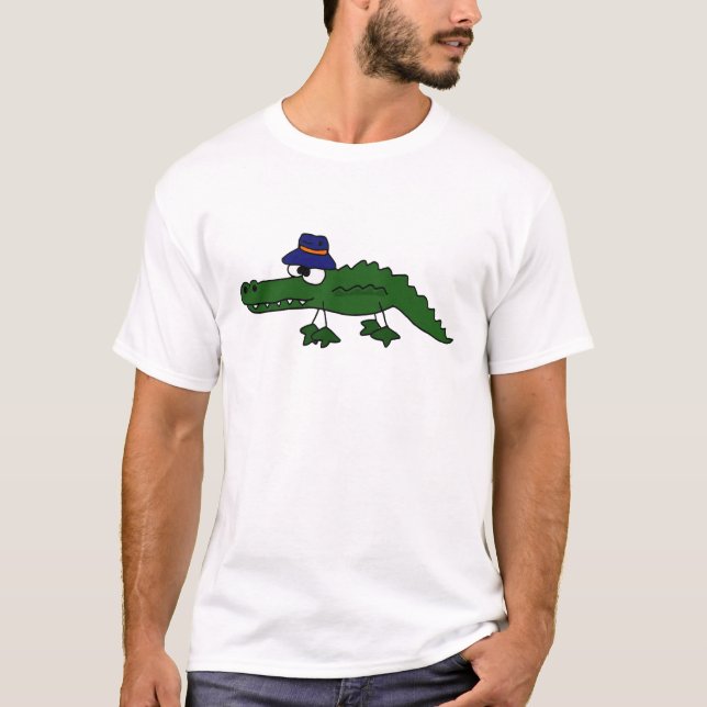 Camiseta Jacaré Funky que veste desenhos animados do chapéu (Frente)