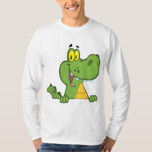 Camiseta Jacaré ou crocodilo sobre um sinal
